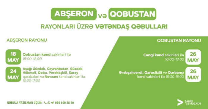 Abşeron və Qobustan rayon sakinlərinin diqqətinə!