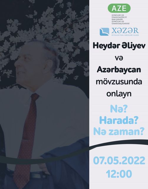 Bakı şəhər Gənclər və İdman Baş İdarəsi və «Xəzər İntellektual Gənclər Klubu» Ümummilli lider Heydər Əliyevin anadan olmasının 99 illiyinə həsr edilmiş “Heydər Əliyev və Azərbaycan” adlı onlayn oyuna qeydiyyatı açıq elan edir.