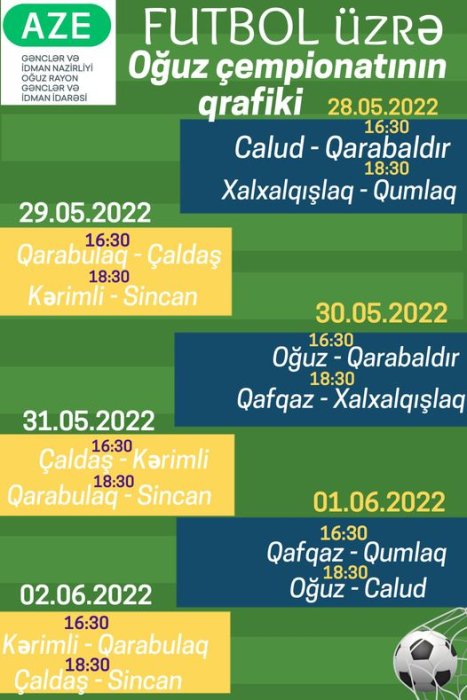 Uzun fasilədən sonra 28 may Müstəqillik Gününə hərs olunmuş həvəskarlar arasında futbol üzrə rayon çempionatına start veririk.