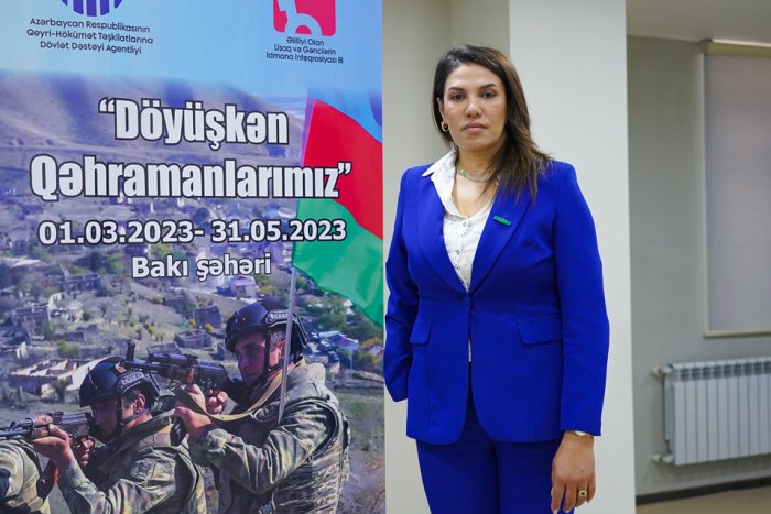 "Döyüşkən qəhrəmanlarımız" adlı layihəsi 12 may 2023- cü il tarixində,  Dövlət Məşğulluq Agentliyində həyata keçirildi .