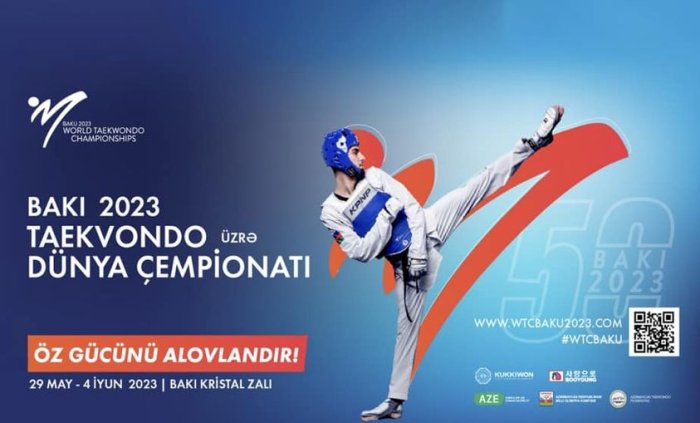 29 may 16:30-da Taekvondo üzrə Dünya Çempionatının açılış mərasimi keçiriləcəkdir. Hər birinizi möhtəşəm qarşılaşmaları izləməyə, çempionatda iştirak edəcək milli yığma komandamıza dəstək olmağa dəvət edirik!