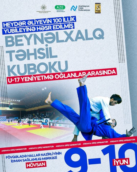 Heydər Əliyevin 100 illik yubileyinə həsr olunan U-17 yeniyetmələr arasında cüdo üzrə Təhsil Kuboku keçiriləcək.