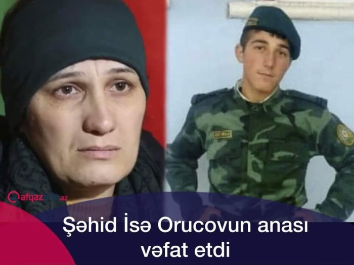 44 günlük Vətən müharibəsində şəhid olan İsə Orucovun anası Nayibə Orucova vəfat edib.