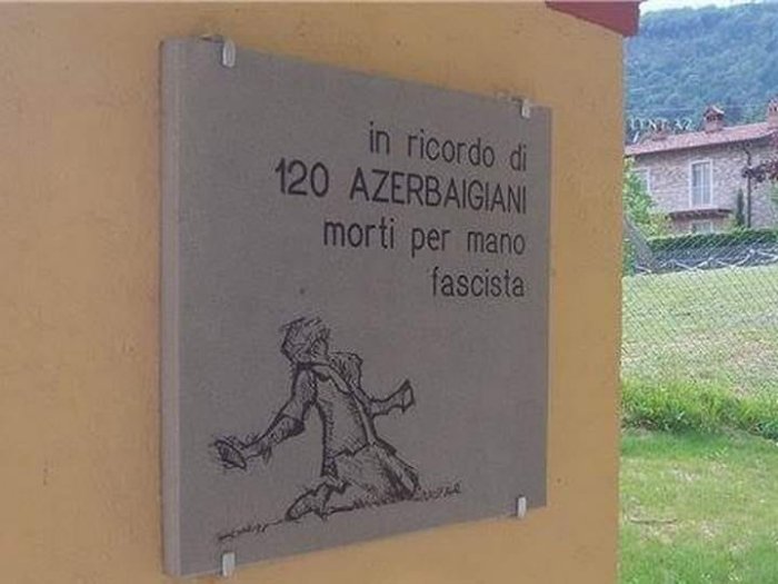 İtaliyanın şimalında yerləşən kiçik Mario di Neze qəsəbəsində faşistlər tərəfindən öldürülmüş 120 azərbaycanlı partizanın şərəfinə qoyulmuş postament var.