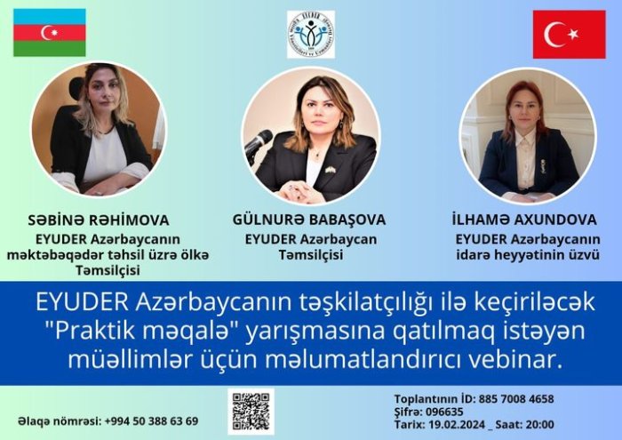 EYUDER Azərbaycanın təşkilatçılığı ilə ilk dəfə "Praktik məqalə"  yarışmasına start verildi