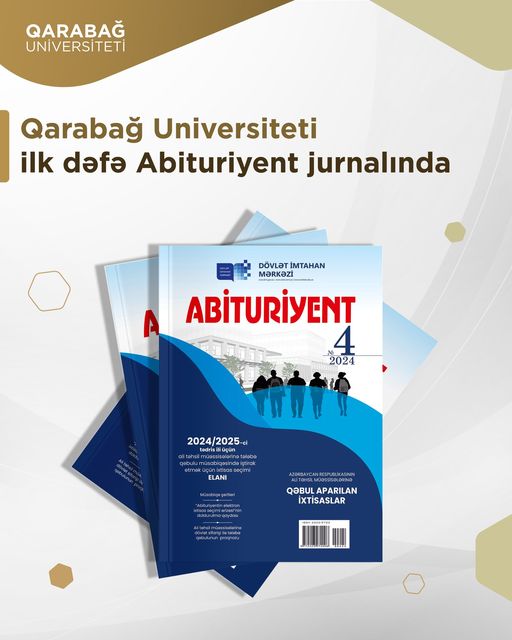 Qarabağ Universiteti ilk dəfə “Abituriyent” jurnalında.