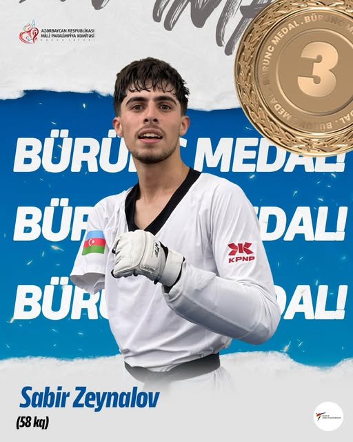 Çinin Taiyan şəhərində keçirilən Prezident Kubokunda parataekvondoçumuz Sabir Zeynalov (58 kq) bürünc medal qazanıb!