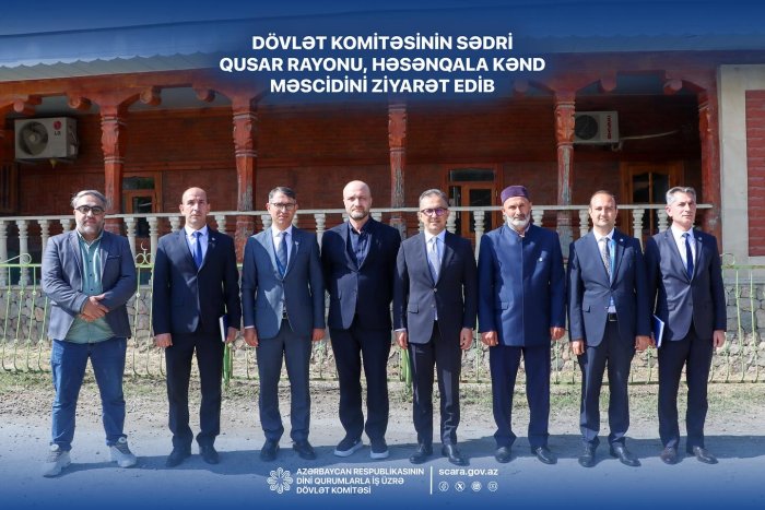 Dini Qurumlarla İş üzrə Dövlət Komitəsinin sədri Ramin Məmmədov Qusar rayonu, Həsənqala kənd məscidini ziyarət edib. Dini Qurumlarla İş üzrə Dövlət Komitəsinin sədri Ramin Məmmədov Qusar rayonu, Həsənqala kənd məscidini ziyarət edib.